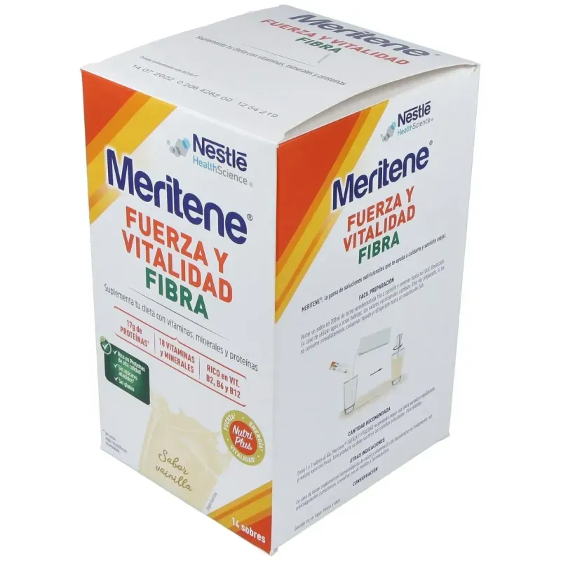 Meritene Fuerza y Vitalidad Fibra Vainilla 14 sobres | Farmacia Barata Meritene Fuerza y Vitalidad Fibra Vainilla 14 sobres | Farmacia Barata