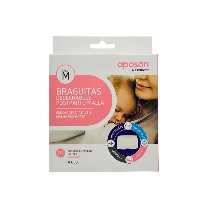 Aposan Braga Postparto Malla Talla M 4 Unidades | Farmacia Barata