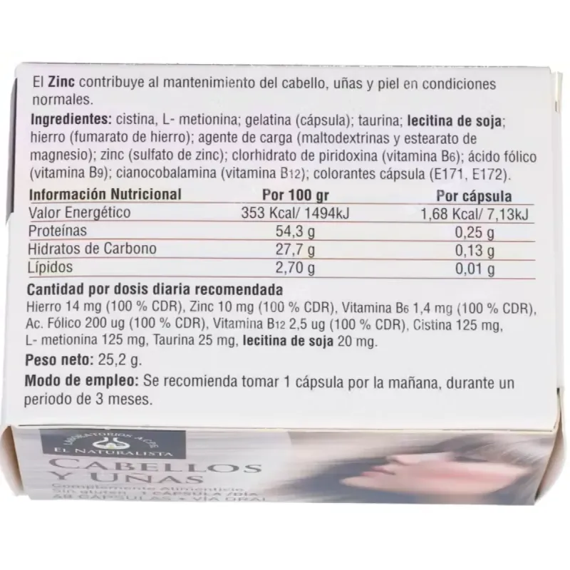El Naturalista Cabello y uñas 48 capsulas | Farmacia Barata