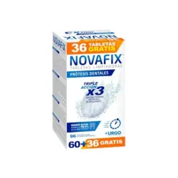 Novafix Tabletas Limpiadoras Triple Acción Prótesis Dentales, 60 + 36 unidades