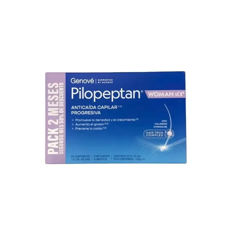Pilopeptan Woman 5 Alfa R, 60 comprimidos + Regalo minichampú