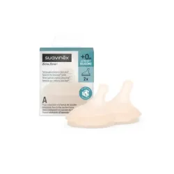 Suavinex Tetina Silicona Flujo Adaptable Zero Zero Ultra Suave +0M Color Fair, 2 unidades