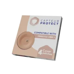 Cover Capteur Protect FSL 3 Int Parche Adhesivo para Sensor de Glucosa Beige, 4 parches