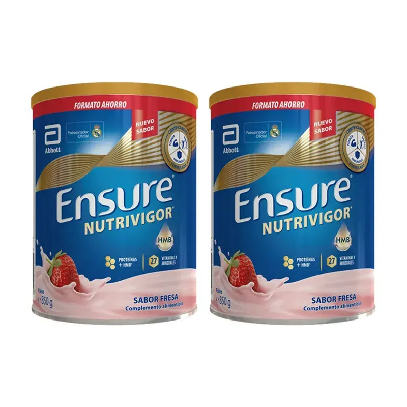 Ensure Nutrivigor Polvo sabor Fresa Duplo, 2 x 850 g | Farmacia Barata