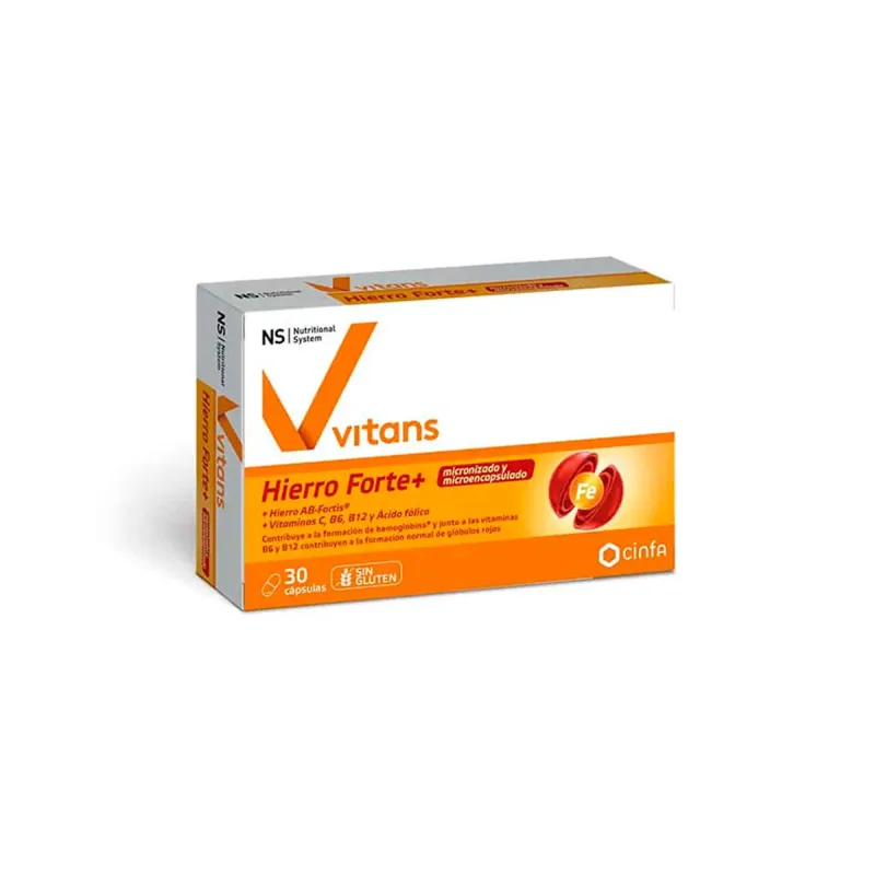 NS Vitans Hierro Forte+, 30 cápsulas | Farmacia Barata