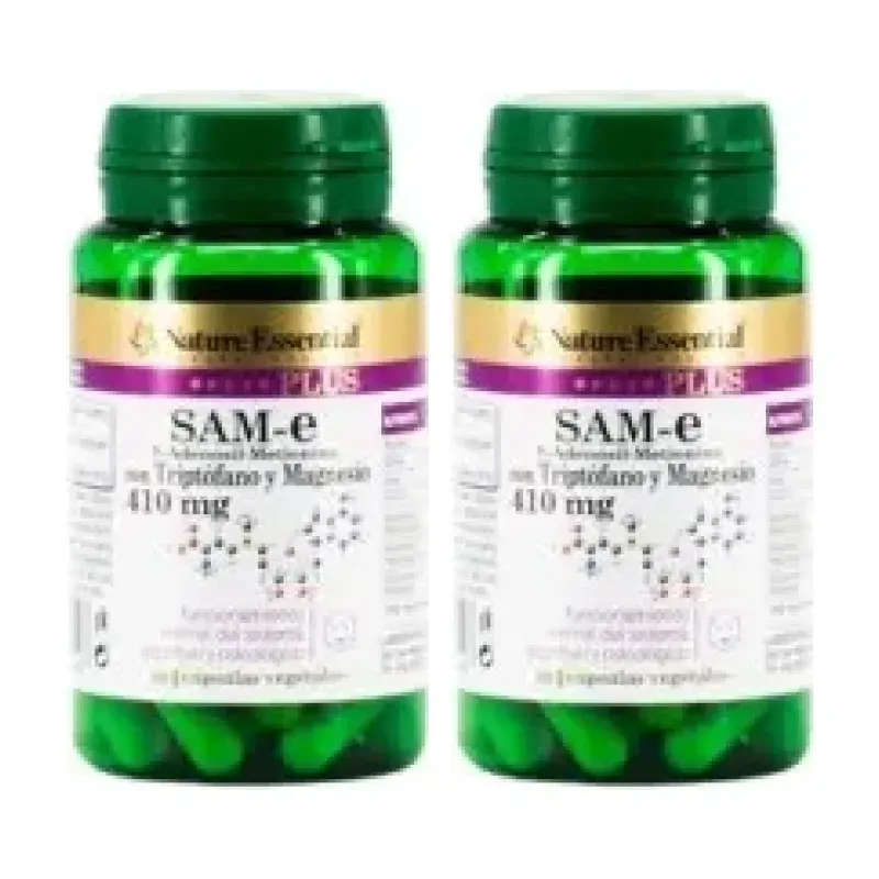Nature Essential SAMe + Triptófano + Magnesio 410mg Duplo, 2 x 30 cápsulas | Farmacia Barata