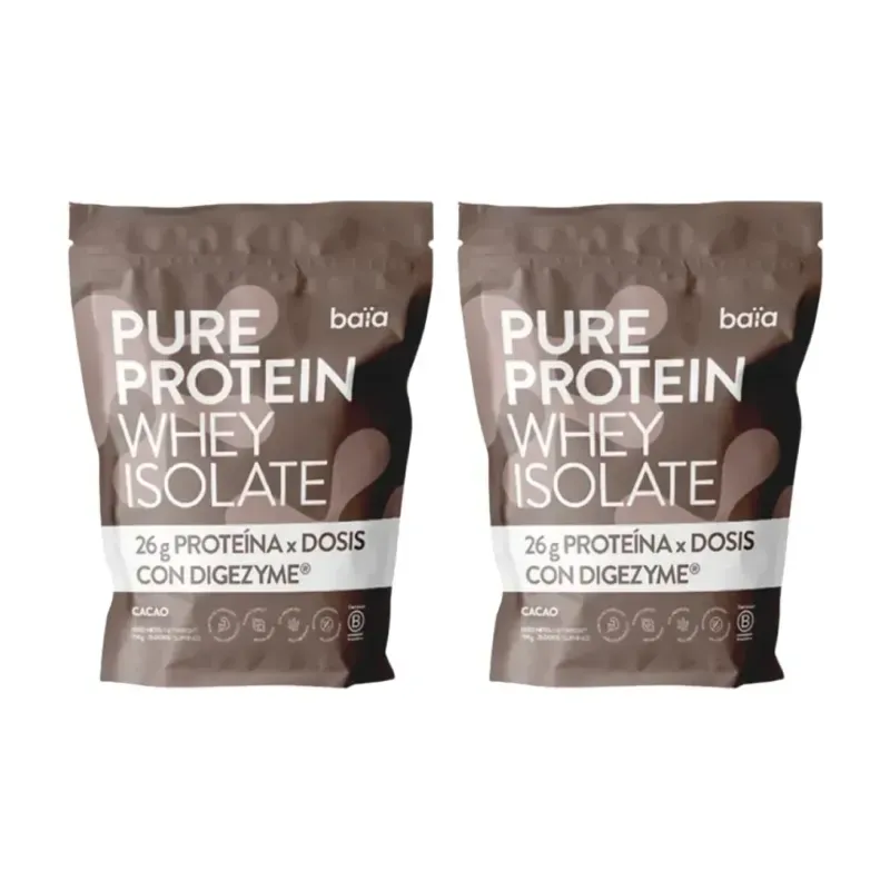 Baia Pure Protein Whey Isolate Cacao Duplo, 2 x 750 g | Farmacia Barata Baia Pure Protein Whey Isolate Cacao Duplo, 2 x 750 g | Farmacia Barata