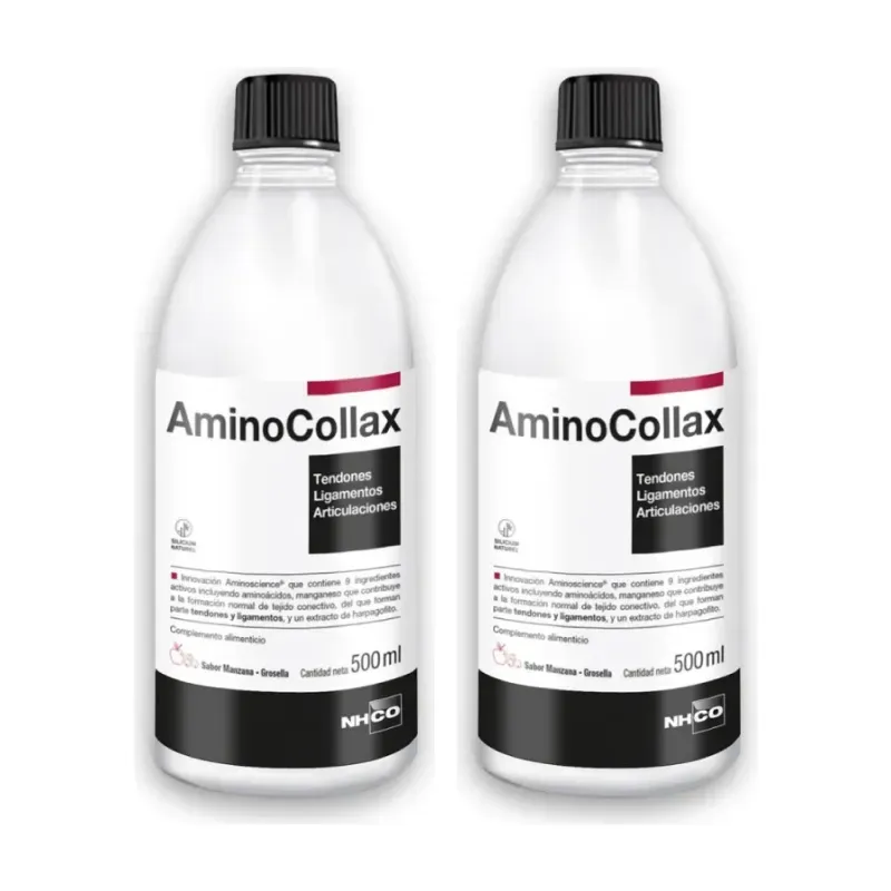 NHCO Aminocollax Sabor Manzana Grosella Duplo, 2 x 500 ml | Farmacia Barata NHCO Aminocollax Sabor Manzana Grosella Duplo, 2 x 500 ml | Farmacia Barata
