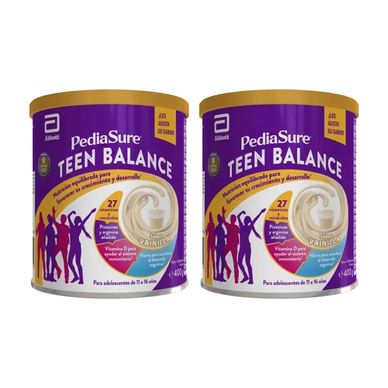 Pediasure Teen Balance Sabor Vainilla Duplo, 2 x 400 g | Farmacia Barata