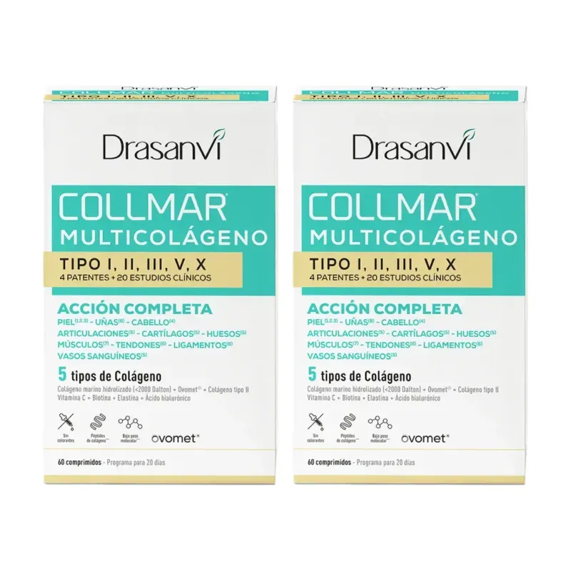 Drasanvi Collmar Multicolágeno Duplo, 2 x 60 comprimidos | Farmacia Barata Drasanvi Collmar Multicolágeno Duplo, 2 x 60 comprimidos | Farmacia Barata