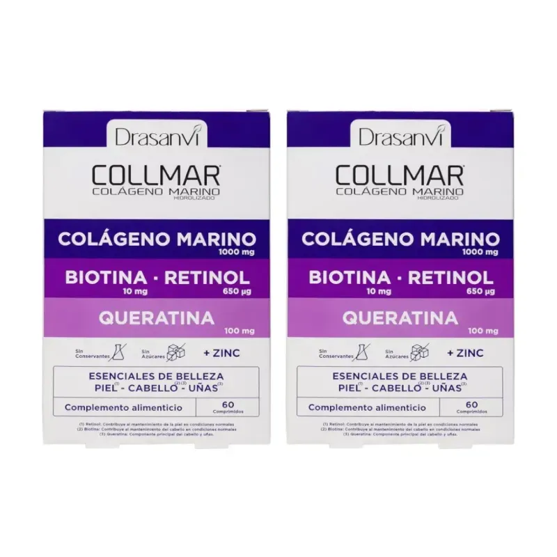 Drasanvi Collmar Esenciales Belleza Duplo, 2 x 60 comprimidos | Farmacia Barata Drasanvi Collmar Esenciales Belleza Duplo, 2 x 60 comprimidos | Farmacia Barata