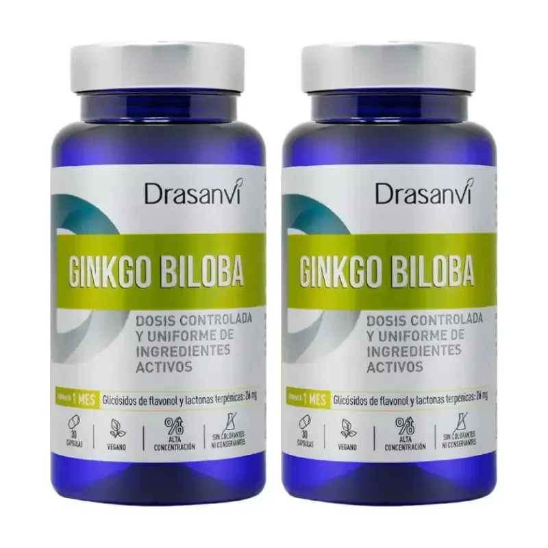 Drasanvi Ginkgo Biloba Duplo, 2 x 30 cápsulas | Farmacia Barata Drasanvi Ginkgo Biloba Duplo, 2 x 30 cápsulas | Farmacia Barata