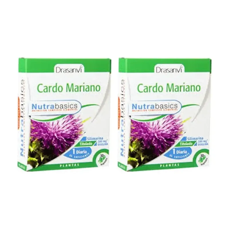 Drasanvi Nutrabasics Cardo Mariano Duplo, 2 x 30 Cápsulas | Farmacia Barata