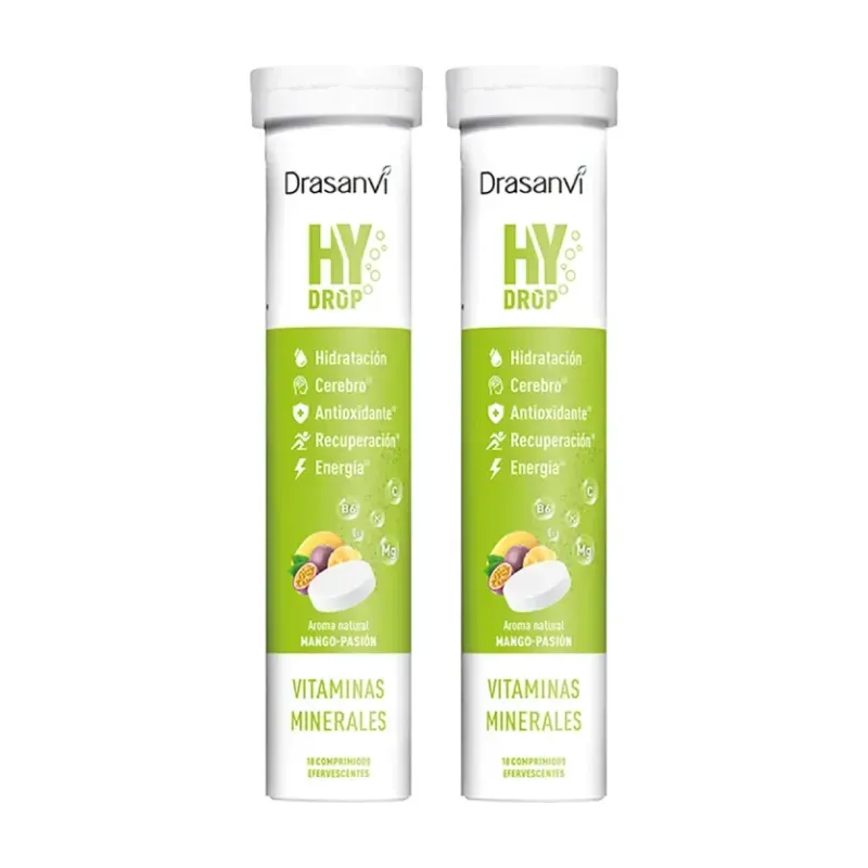 Drasanvi Hydrop Electrolitos Sabor Mango Duplo, 2 x 18 comprimidos efervescentes | Farmacia Barata Drasanvi Hydrop Electrolitos Sabor Mango Duplo, 2 x 18 comprimidos efervescentes | Farmacia Barata