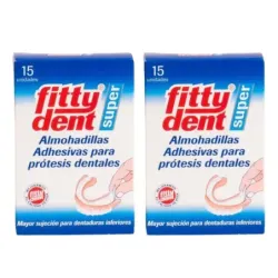 Fittydent super almohadillas adhesivas Duplo, 2 x 15 unidades | Farmacia Barata
