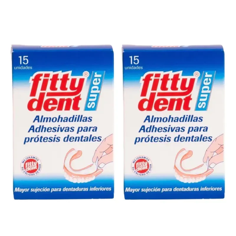 Fittydent super almohadillas adhesivas Duplo, 2 x 15 unidades | Farmacia Barata