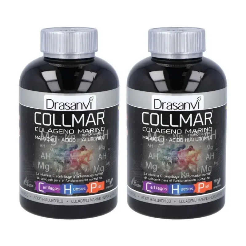 Collmar Colágeno + Magnesio + Acido Hialurónico Sabor Vainilla Duplo, 2 x 180 comprimidos | Farmacia Barata Collmar Colágeno + Magnesio + Acido Hialurónico Sabor Vainilla Duplo, 2 x 180 comprimidos | Farmacia Barata