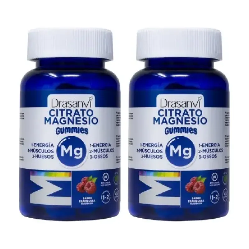 Drasanvi Mineral Citrato de Magnesio Sabor Frambuesa Duplo, 2 x 45 comprimidos masticables | Farmacia Barata Drasanvi Mineral Citrato de Magnesio Sabor Frambuesa Duplo, 2 x 45 comprimidos masticables | Farmacia Barata