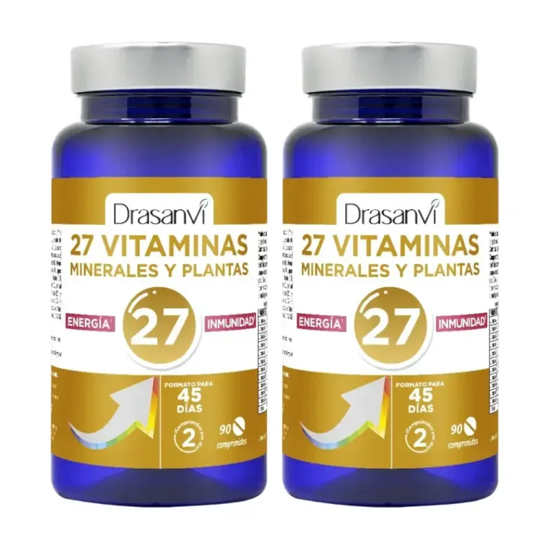 Drasanvi 27 Vitaminas+Minerales Energía e Inmunidad Duplo, 2 x 90 comprimidos | Farmacia Barata