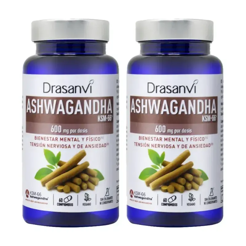 Drasanvi Ashwagansha KSM66 Sabor Cereza Duplo, 2 x 60 gummies | Farmacia Barata Drasanvi Ashwagansha KSM66 Sabor Cereza Duplo, 2 x 60 gummies | Farmacia Barata