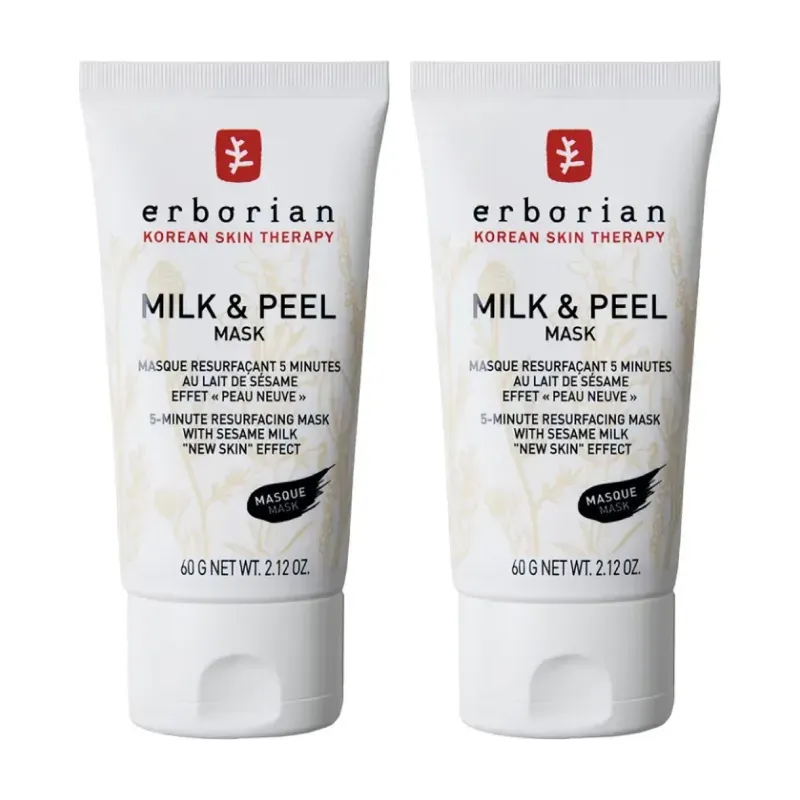 Erborian milk & peel mask mascarilla rejuvenecedora Duplo, 2 x 60 g | Farmacia Barata