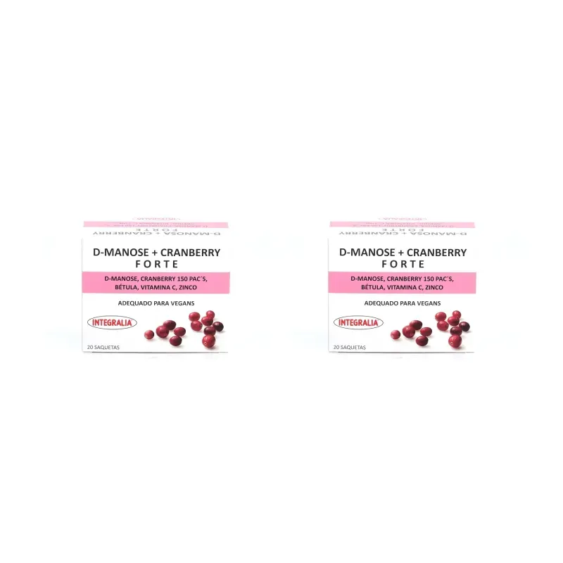 Integralia D-Manosa Cranberry Forte Duplo, 2 x 20 Sobres. | Farmacia Barata Integralia D-Manosa Cranberry Forte Duplo, 2 x 20 Sobres. | Farmacia Barata
