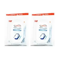 Corega Toallitas Protesis Dental Duplo, 2 x 20 Uds.