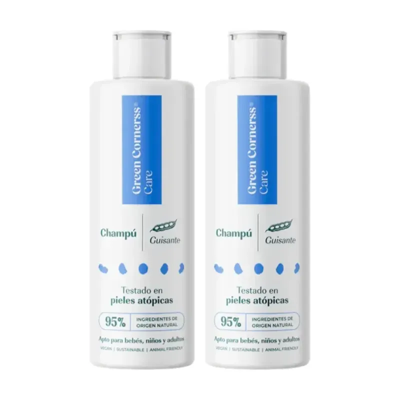Green Cornerss Champú de Guisante Cuero Cabelludo Sensible Duplo, 2 x 300 ml | Farmacia Barata Green Cornerss Champú de Guisante Cuero Cabelludo Sensible Duplo, 2 x 300 ml | Farmacia Barata