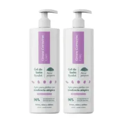 Green Cornerss Gel de Baño de Arroz Púrpura Duplo, 2 x 400 ml