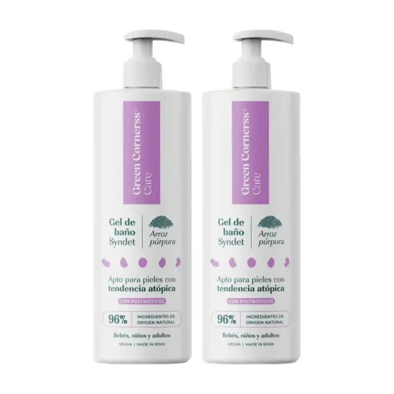 Green Cornerss Gel de Baño de Arroz Púrpura Duplo, 2 x 400 ml | Farmacia Barata Green Cornerss Gel de Baño de Arroz Púrpura Duplo, 2 x 400 ml | Farmacia Barata