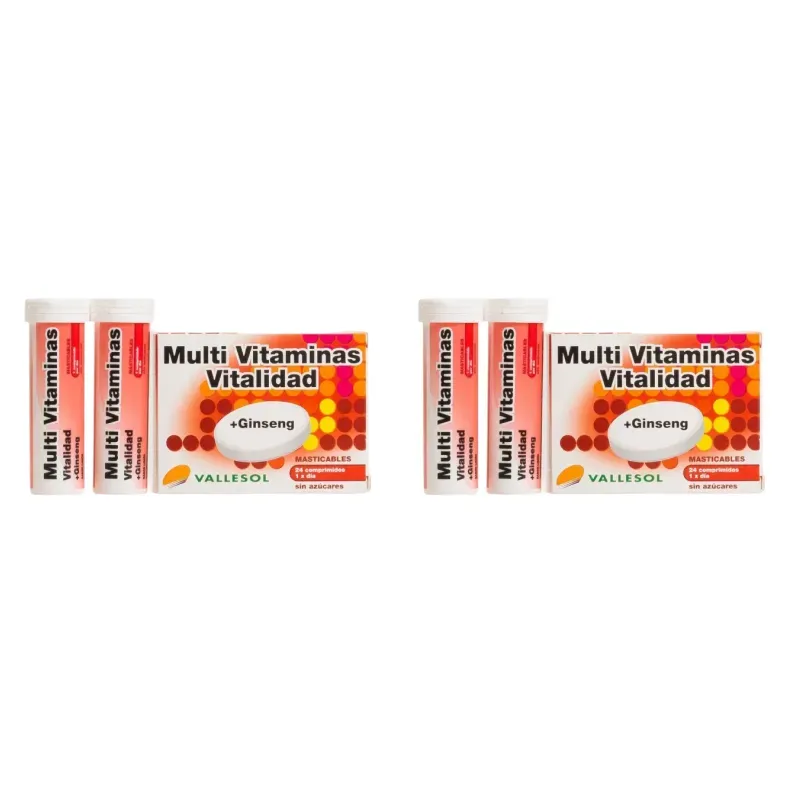 Vallesol Multivitaminas + Ginseng Duplo, 2 x 24comp. | Farmacia Barata
