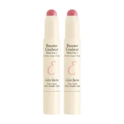 Embryolisse Baume Couleur Stick 3-en-1 Rose Nude Duplo, 2 x 2,5 g