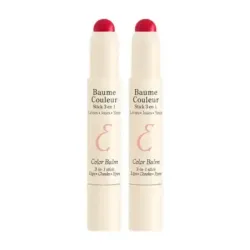 Embryolisse Baume Couleur Stick 3-en-1 Rouge Intense Duplo, 2 x 2,5 g