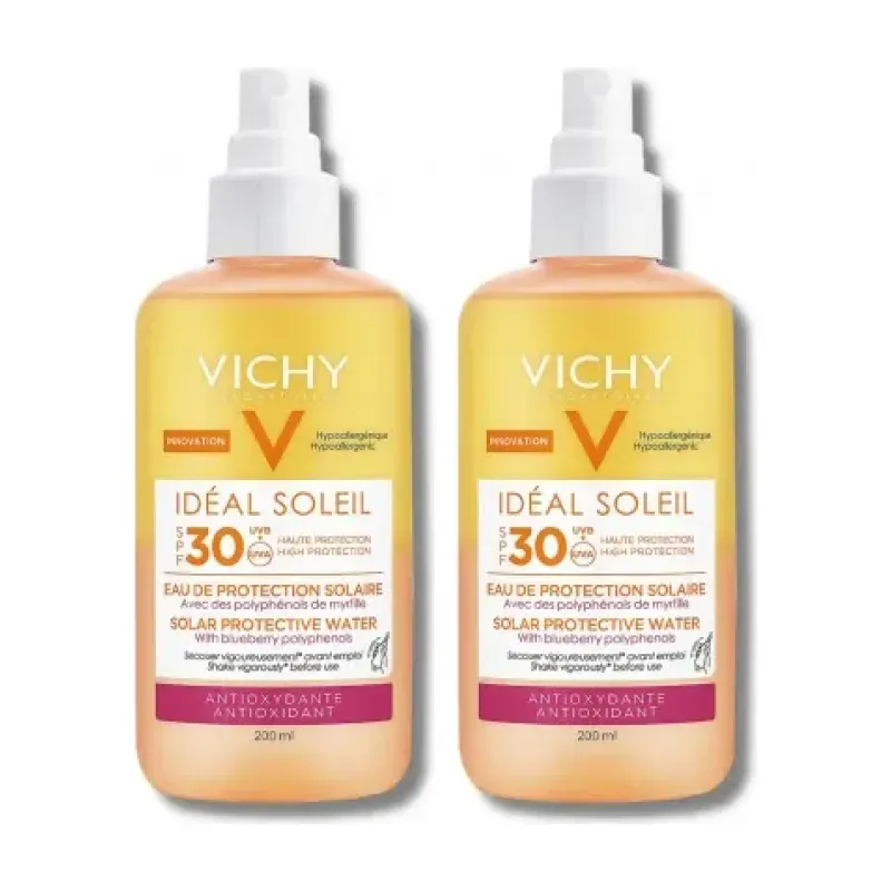 Vichy Ideal Soleil agua antioxidante SPF30+ Duplo, 2 x 200 ml | Farmacia Barata Vichy Ideal Soleil agua antioxidante SPF30+ Duplo, 2 x 200 ml | Farmacia Barata