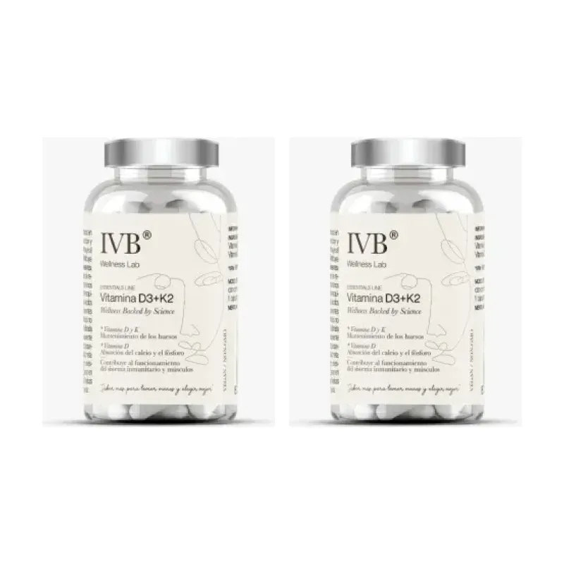 IVB Vitamina D3+K2 Duplo, 2 x 60 capsulas | Farmacia Barata IVB Vitamina D3+K2 Duplo, 2 x 60 capsulas | Farmacia Barata