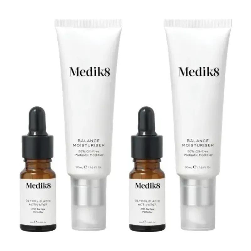 Medik8 Balance moisturiser with glycolic acid activator Duplo, 2 x 50 ml | Farmacia Barata Medik8 Balance moisturiser with glycolic acid activator Duplo, 2 x 50 ml | Farmacia Barata