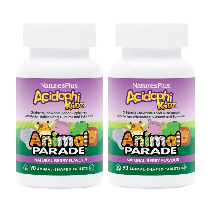 Natures Plus Animal parade Acidophikidz Duplo, 2 x 90 comprimidos. | Farmacia Barata Natures Plus Animal parade Acidophikidz Duplo, 2 x 90 comprimidos. | Farmacia Barata