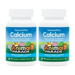 Natures Plus Animal Parade Calcio Duplo, 2 x 90 comprimidos masticables.