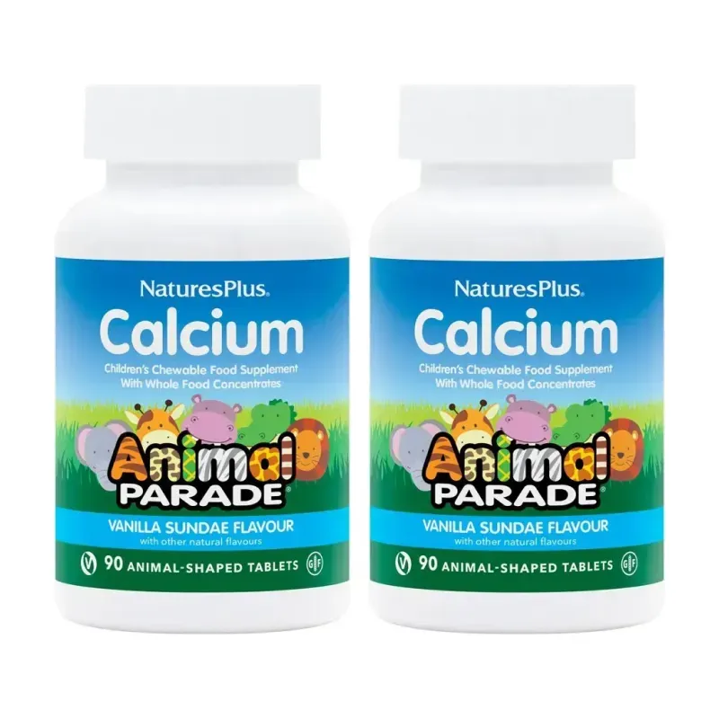 Natures Plus Animal Parade Calcio Duplo, 2 x 90 comprimidos masticables. | Farmacia Barata