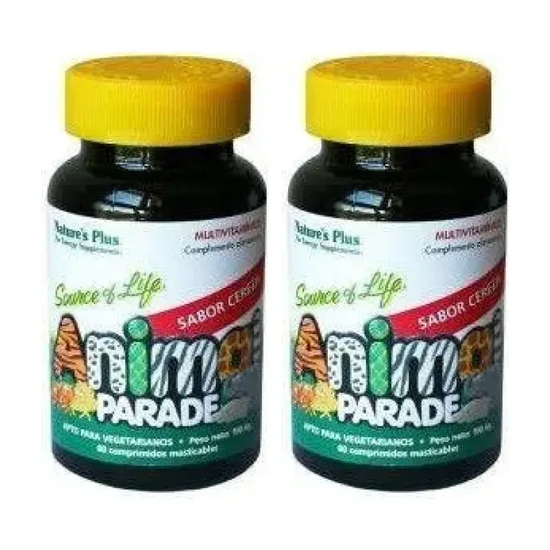 Natures Plus Animal Parade Multivit Cereza Duplo, 2 x 60 Comp. | Farmacia Barata Natures Plus Animal Parade Multivit Cereza Duplo, 2 x 60 Comp. | Farmacia Barata