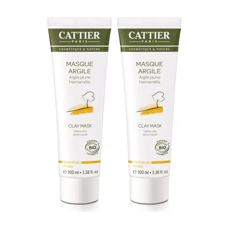 Cattier Mascarilla Arcilla Amarilla (Piel seca) Duplo, 2 x 100ml. | Farmacia Barata