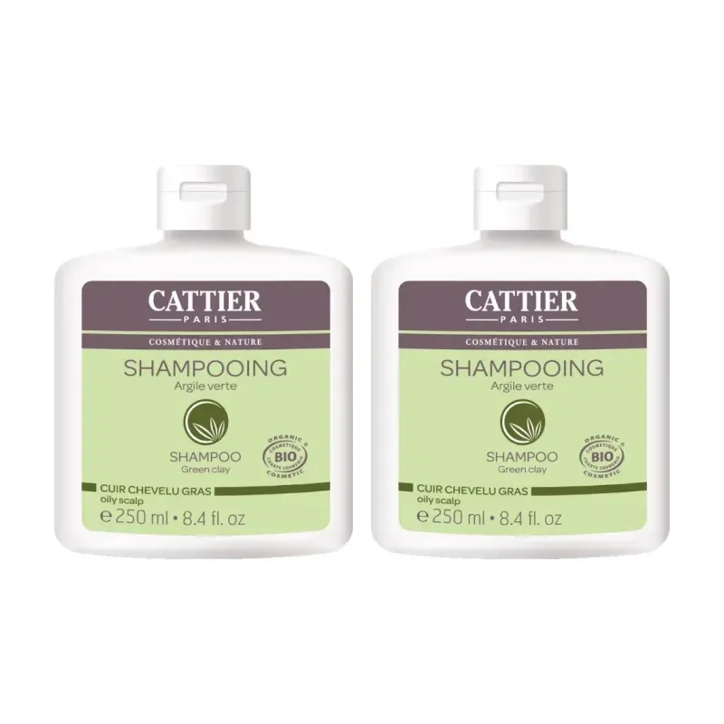Cattier Champú Cuero Cabelludo Graso (Arcilla Verde) Duplo, 2 x 250ml. | Farmacia Barata