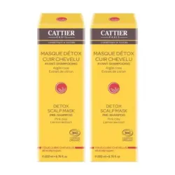 Cattier Mascarilla Detox Cuero Cabelludo Duplo, 2 x 200 ml.