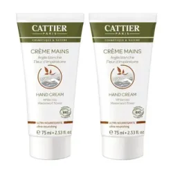 Cattier Crema de Manos Ultra Nutritiva Duplo, 2 x 75 ml.
