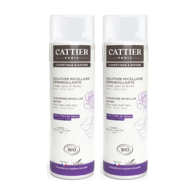Cattier Solución Micelar Desmaquilladora Duplo, 2 x 300 ml. | Farmacia Barata