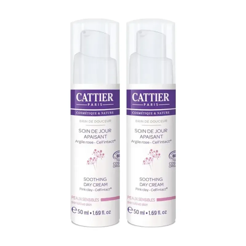 Cattier Crema de Día Calmante Duplo, 2 x 50 ml. | Farmacia Barata