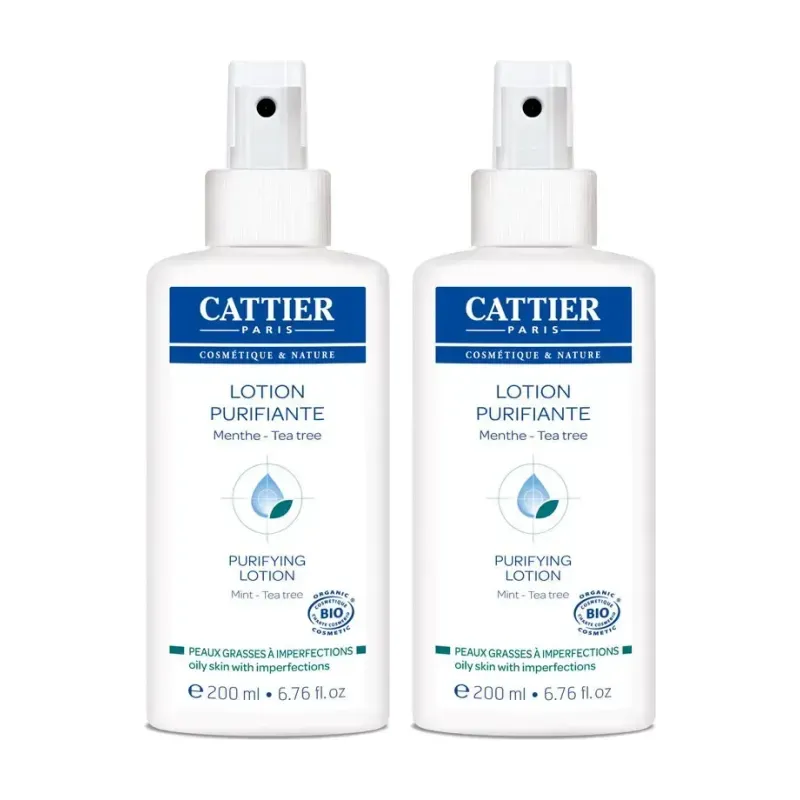 Cattier Loción Purificante con Tea Tree Duplo, 2 x 200 ml. | Farmacia Barata Cattier Loción Purificante con Tea Tree Duplo, 2 x 200 ml. | Farmacia Barata