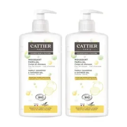Cattier Gel de ducha y Champú Familiar Duplo, 2 x 1L.