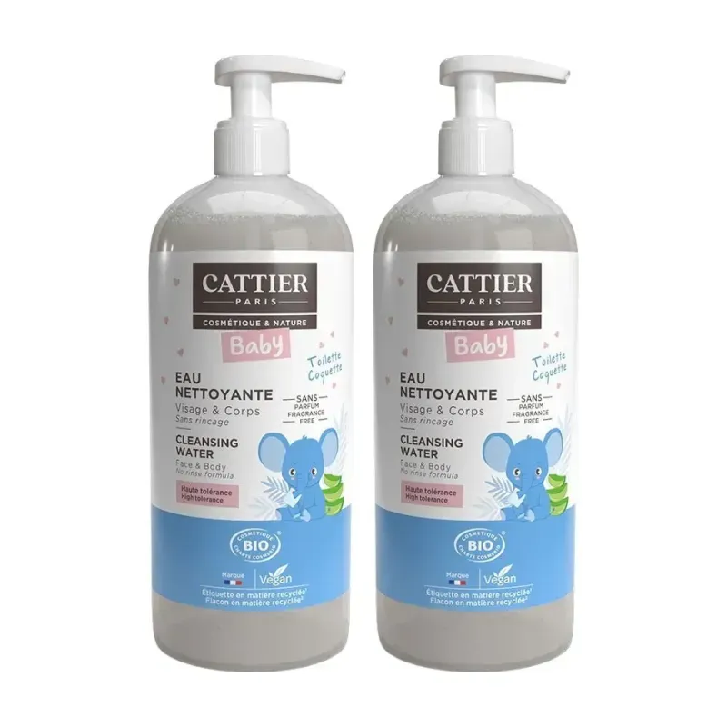 Cattier Agua Limpiadora Micelar Bebé Cara/Cuerpo Duplo, 2 x 500 ml | Farmacia Barata Cattier Agua Limpiadora Micelar Bebé Cara/Cuerpo Duplo, 2 x 500 ml | Farmacia Barata