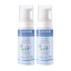 Cattier Espuma Limpiadora Bebe Piel/Cabello Duplo, 2 x 150ml.
